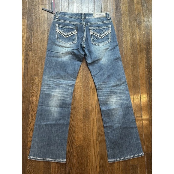 NWT Rock & Roll Denim Jeans Women's 30x34 Blue Juniors Riding Boot Cut Cowgirl - Picture 5 of 12